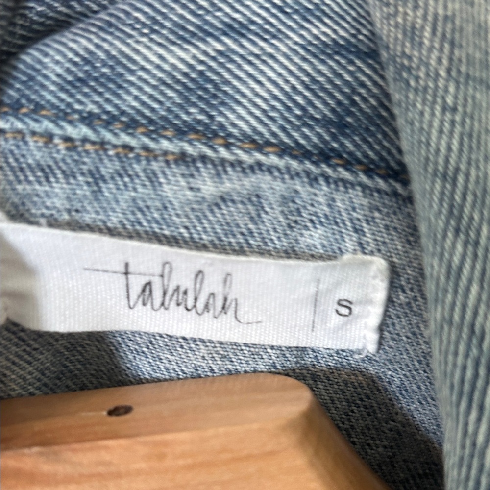 Talula Light Blue Distressed Jean Jacket - Picture 4 of 6